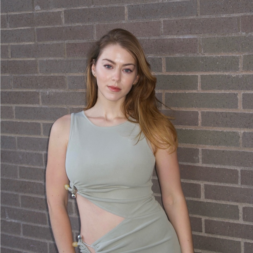 Stylish Green Cutout Dress